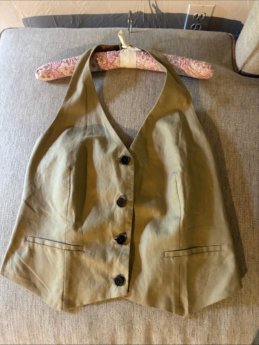 GAP Olive Green Linen Halter Vest